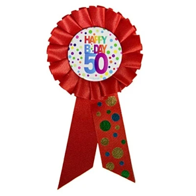 Afbeelding van Folat 50 Jaar Happy Birthday Stippen Rozet