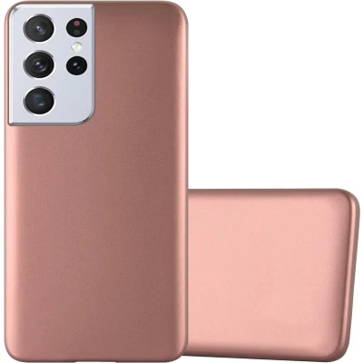 Afbeelding van Cadorabo Hoesje geschikt voor Samsung Galaxy S21 ULTRA in METALLIC ROSE GOUD Beschermhoes gemaakt van flexibel TPU silicone Case Cover