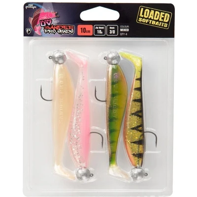 Afbeelding van Fox Rage Zander Pro Loaded Uv Mixed Colour Packs X4 Colours 12gr 4/0 12cm Shad