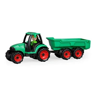 Image de Lena 01625 Truckies Stable env. 38 cm, véhicule Tracteur et remorque pour Enfants à partir de 2 Ans, Set Jeu Robuste, 01625, Vert