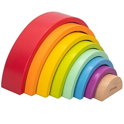 Afbeelding van WOOMAX 46479 regenboog van hout (46479), Parchis 8 stuks, stuks