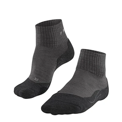 Afbeelding van FALKE TK2 Explore Wool wandelsokken voor dames, merinowol, beige, grijs, rood, versterkingen, medium, warm, ademend, sneldrogend, anti luchtbellen, 1 paar