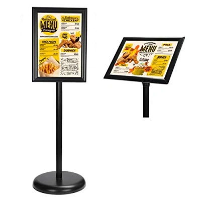 Afbeelding van Belle Vous Zwarte A4 Aanpasbare Poster Houder Standaard Aluminium Staande Display Klik Frame Voor Portretten &amp; Landschap Formaat Beurzen, Winkels en Restaurant menu’s