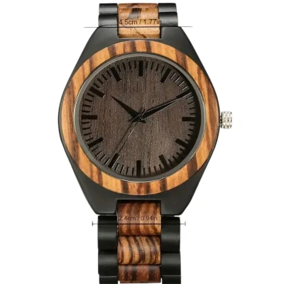 Afbeelding van Mpariz Luxe Houten Herenhorloge met Zwart