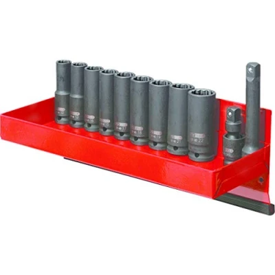 Afbeelding van KS Tools, Dopsleutel + dopmoer, 1/2&quot; dopsleutelset lang, 12 kant, 13 delen