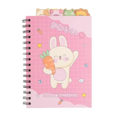 Afbeelding van Grupo Erik Kawaii A5 notitieboek met tabbladen, 160 pagina&#039;s Notebook, Bullet Journal, spiraalboek