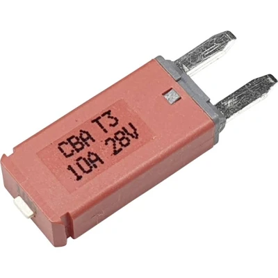 Afbeelding van Hansor Circuit Breaker Mini, type 3. Manual Reset, 10A CBA3 Series Zekeringautomaat standaard vlakzekering 10 A Rood 1 stuk(s)