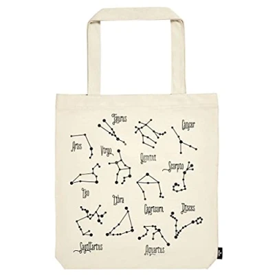 Afbeelding van Moses Shopper Sterrenbeelden 8 Liter 42 X 39 Cm Katoen Crème