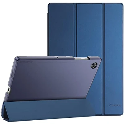 Afbeelding van ProCase Hoes voor Galaxy Tab A8 Case 10,5 inch 2021 (SM X200 SM X205), Trifold Hoesje Beschermhoes Smart Folio Cover met Translucent Back Shell Marineblauw