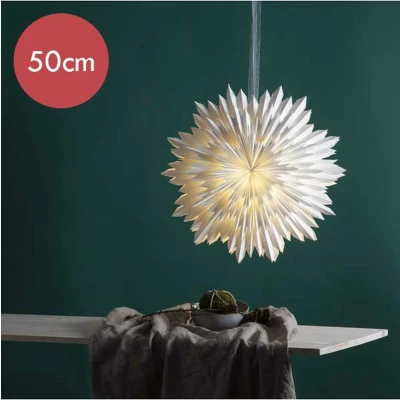 Afbeelding van Witte papieren kerstster Ice 50 cm