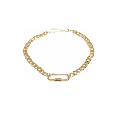 Afbeelding van Urban Classics Fastener Ketting, Heren, Maat: One Size, Gold