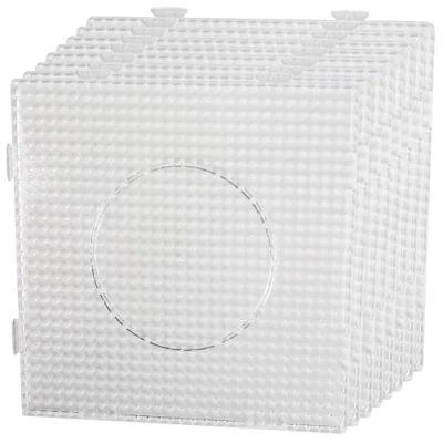 Afbeelding van Smowo® 8 strijkkralenplaten, vierkante en transparante steekplaten van 5 mm, om in elkaar te steken met pinplaten, 14,5 x cm