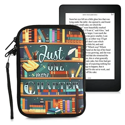 Afbeelding van kwmobile Universele Cover voor eReader Neopreen hoesje bibliotheek design meerkleurig 17 x 12 2 cm