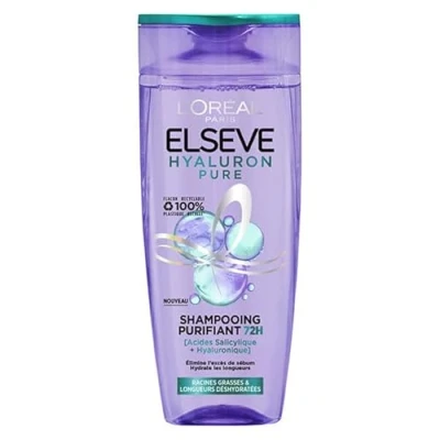 Afbeelding van L&#039;Oréal Paris Elseve Hyaluron Pure reinigende shampoo 72 uur voor vette hoofdhuid, complex met salicylzuur en hyaluronzuur haarverzorgingsprotocol 300 ml