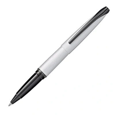 Afbeelding van CROSS ATX, rollerbalpen van geborsteld chroom, met zwarte, gepolijste PVD accenten, navulbare pen, incl. klassiek doosje en zwarte inkt