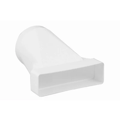 Afbeelding van Nedco ventilatiekanaal overgangsstuk 204x60mm 125mm recht kunststof wit (geseald verpakt)