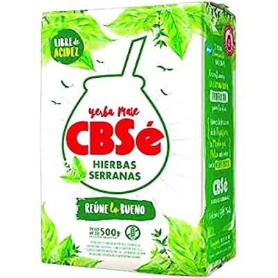 Afbeelding van CBSé Hierbas Serranas Yerba Mate met Serrano kruiden Thee Munt 500 gram