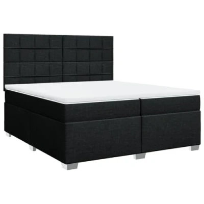Afbeelding van vidaXL Boxspring met matras stof zwart 200x200 cm