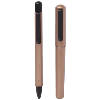 Afbeelding van Faber Castell Fc 140589 Balpen En Vulpen M Hexo Brons In Giftbox