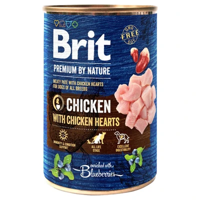 Afbeelding van BRIT Premium by Nature Chicken with hearts nat hondenvoer 400g