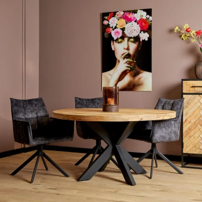 Afbeelding van Eetkamertafel Denver Rond Mangohout 110 cm STF 1009