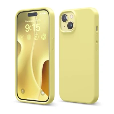 Afbeelding van elago Liquid Silicone Case compatibel met iPhone 15, Siliconen van hoge kwaliteit, integraal beschermend omhulsel [4 laags schokbestendige structuur], zachte anti kras microvezel voering