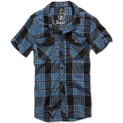 Afbeelding van Brandit Roadstar Overhemd, Heren, Maat: Large, Indigo checked