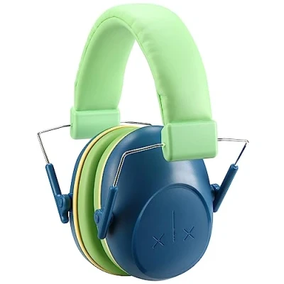 Afbeelding van ProCase Gehoorbescherming voor kinderen, geluidsbescherming, NRR 24 dB, gehoorbescherming, opvouwbaar, met verstelbare hoofdband, ruisonderdrukking, marineblauw