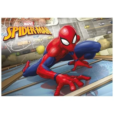 Afbeelding van Marvel Spiderman eetbaar blad voor kinderverjaardag, taartdecoratie, A5