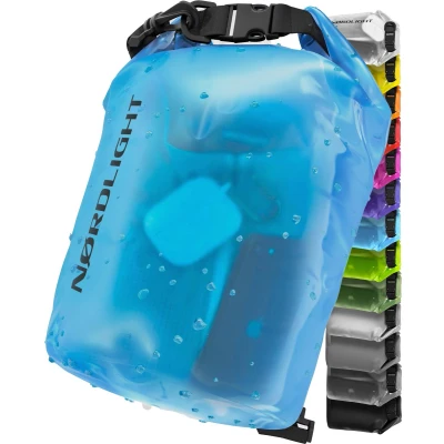 Afbeelding van waterdichte tas 10 l, blauw, Drybag, met roltopsluiting en schouderriem. Zwemmen, strand, kanoën, stand up peddel, duiken