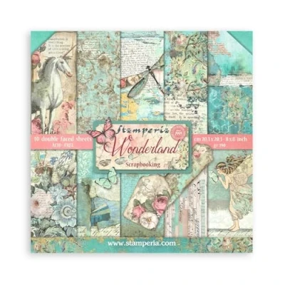 Afbeelding van Stamperia Wonderland 8x8 Inch Paper Pack (SBBS109)