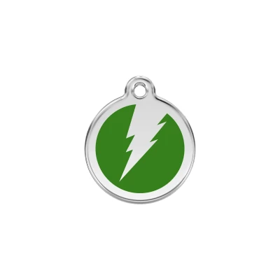 Afbeelding van Flash Green roestvrijstalen hondenpenning small/klein dia. 2 cm RedDingo