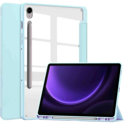 Afbeelding van imoshion Tablet Hoes Geschikt voor Samsung Galaxy Tab S9 11.0 inch FE / Trifold Hardcase Bookcase Lichtblauw /Lichtblauw