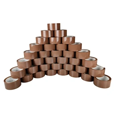 Afbeelding van RAYLU PAPER® Afdichtingsrollen, plakband voor het verpakken van robuuste en extra sterke verzenddozen, 66 meter x 50 mm breed (36 stuks, bruin)