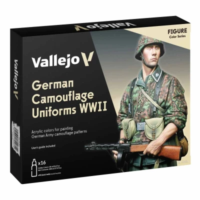 Afbeelding van Vallejo 70261 Model Color Duitse camouflage uniformen WWII Kleuren Acryl set 16x18ml Verf