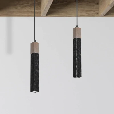 Afbeelding van Hanglamp Stag 1 lamp zwart/bruin
