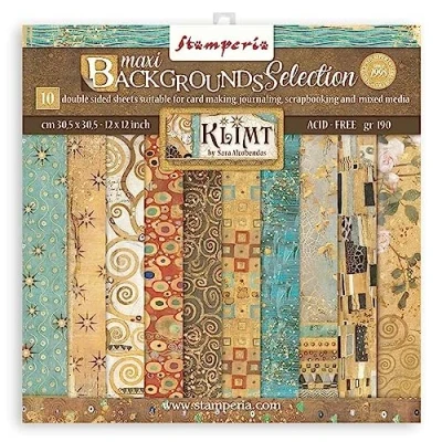 Afbeelding van Stamperia SBBL101 10 vellen scrapbooking papier 30,5 x cm (30,5 cm) Maxi Background Selection Klime, papier, meerkleurig,