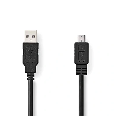 Afbeelding van USB A naar Micro kabel 2 meter 2.0 (100% koper, Zwart)