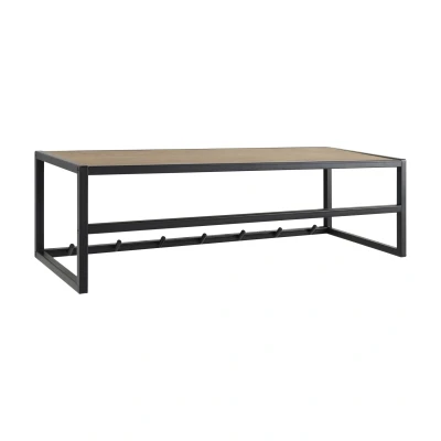 Afbeelding van Seaford kapstok groot met plank zwart/hout