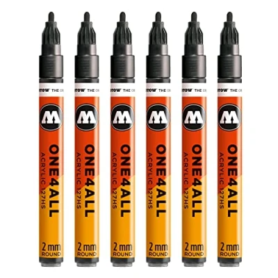 Afbeelding van Molotow One4All 127HS acryl marker (2 mm punt, zeer dekkend, permanent, UV bestendig, voor bijna alle oppervlakken) zwart metallic
