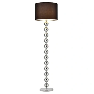 Afbeelding van Vloerlamp Dallas staande lamp 155 cm E27 chroom en zwart