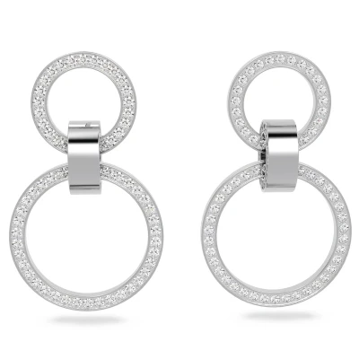 Afbeelding van Swarovski Hollow Oorbellen, Dames, Maat: One Size, White