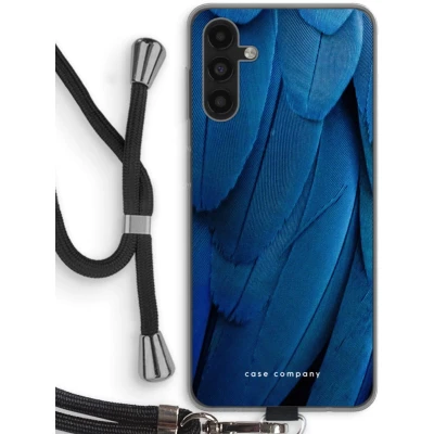 Afbeelding van Case Company® hoesje met Koord geschikt voor Samsung Galaxy A13 5G Pauw Telefoonhoesje Zwart Bescherming aan alle Kanten en Over de Schermrand