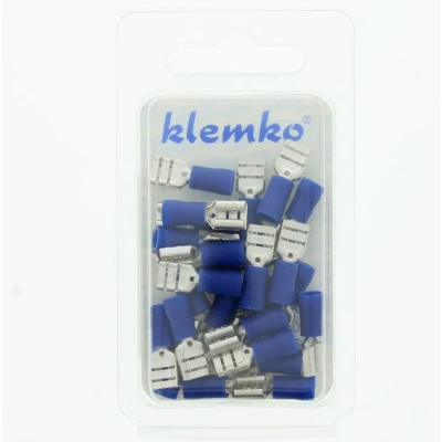 Afbeelding van Klemko Vlakstekerhuls geïsoleerd blauw 6.3x0.8mm voor 1.5 2.5mm2