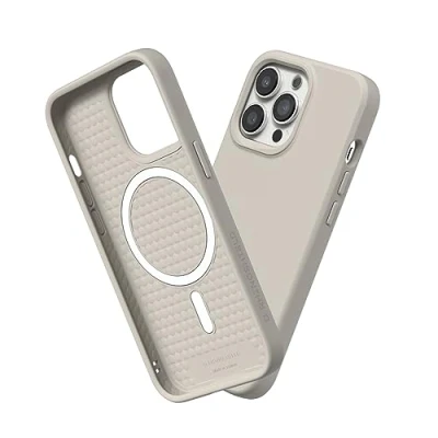 Afbeelding van RHINOSHIELD Hoesje compatibel met [iPhone 13 Pro] SolidSuit Magsafe dunne hoes schokabsorberende technologie en premium matte afwerking schelpbeige