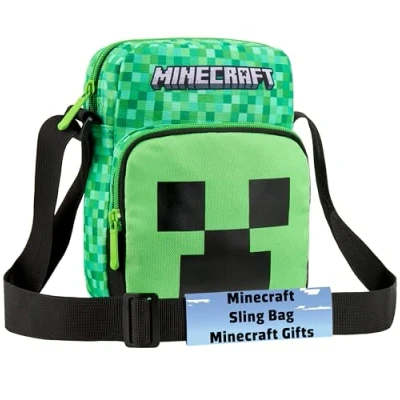 Afbeelding van Minecraft Schoudertassen met verstelbare riem cadeaus voor kinderen, Groen