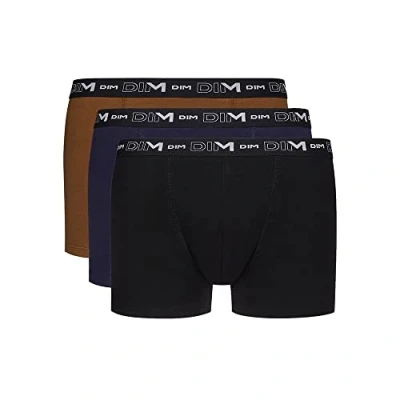Afbeelding van DIM BOXER COTON STRETCH X6 heren Aanpassende boxershort, zwart/jeansblauw/bruin, M