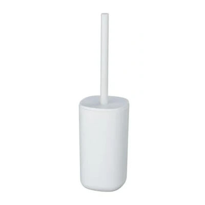 Image de WENKO Davo Ensemble WC avec brosse et tête de interchangeable, accessoire salle bain au design épuré chic, sans BPA, Ø 9,5 x 35 cm, blanc mat