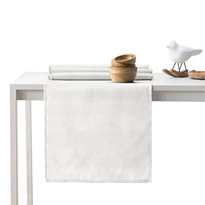 Afbeelding van AmeliaHome Vesta Tafelloper 40 x 140 cm, lotuseffect, waterafstotend, slangenhuidmotief, ecru