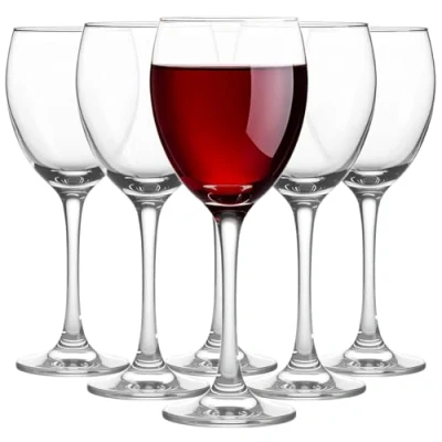 Afbeelding van Glasmark Krosno Set van 6 rode wijnglazen, 0,3 liter, wijnglas, witte vaatwasmachinebestendig, transparant, x 300 ml